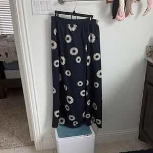Navy Blue Floral Women's Skirt and top
